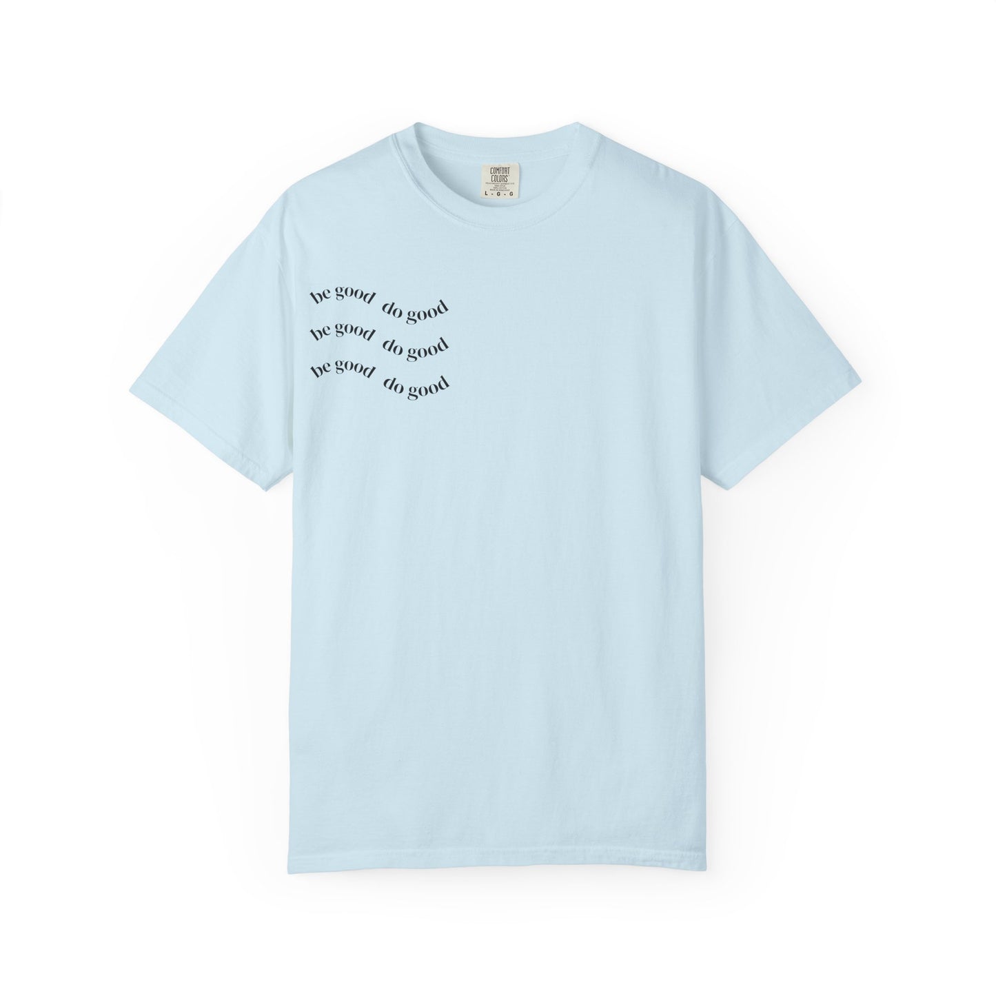 T-Shirt — Minimal 'Be Kind' Wave Chest Graphic, Soft Pastel Tee
