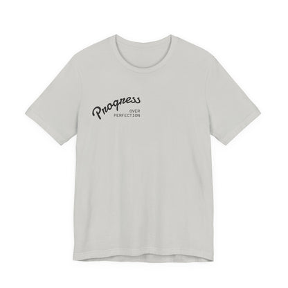 Progress Small Script Tee — Minimalist Motivational T‑Shirt