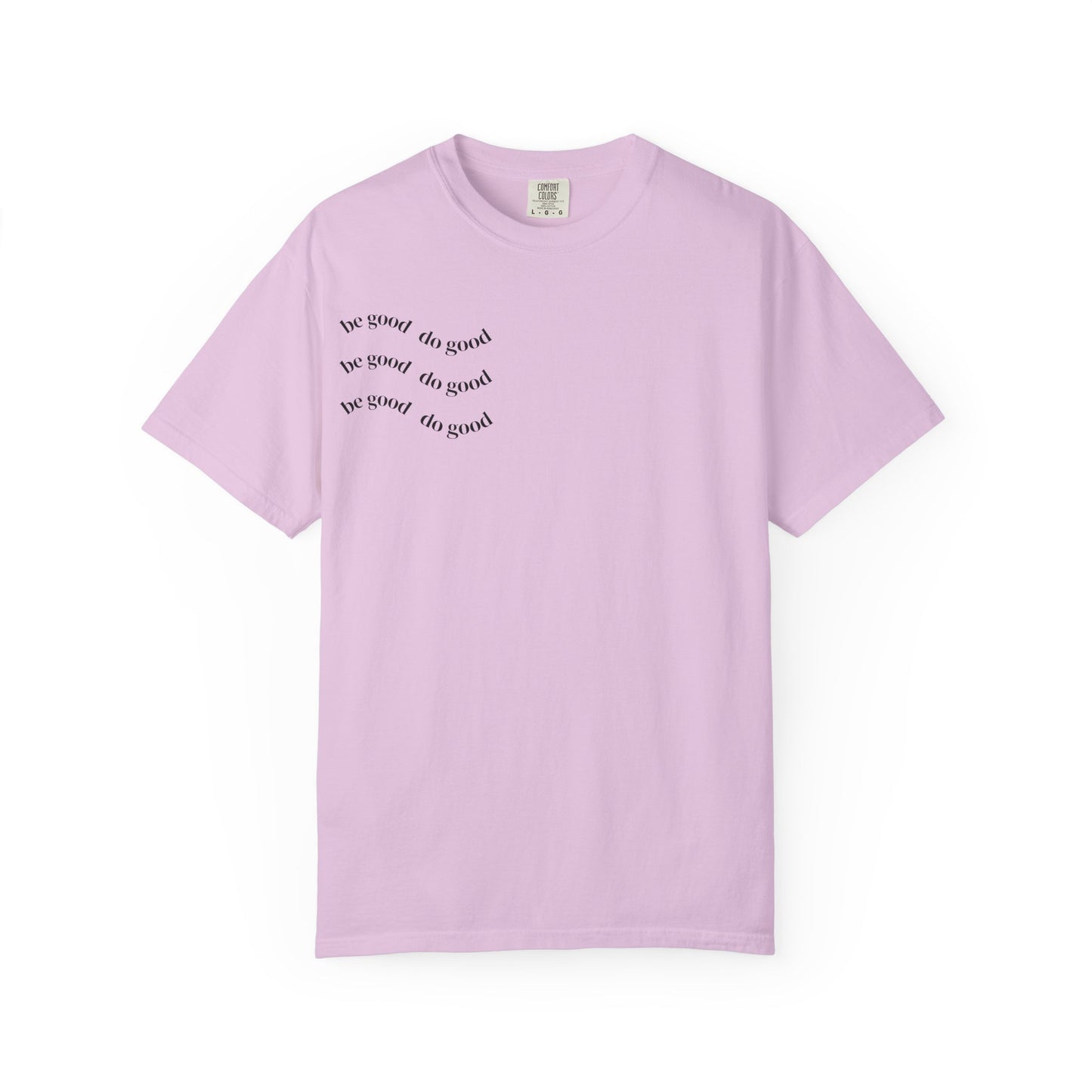 T-Shirt — Minimal 'Be Kind' Wave Chest Graphic, Soft Pastel Tee