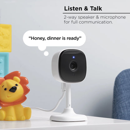 Indoor Camera 1080P - Wi-Fi Security Cam with Night Vision, White (1-Pack)