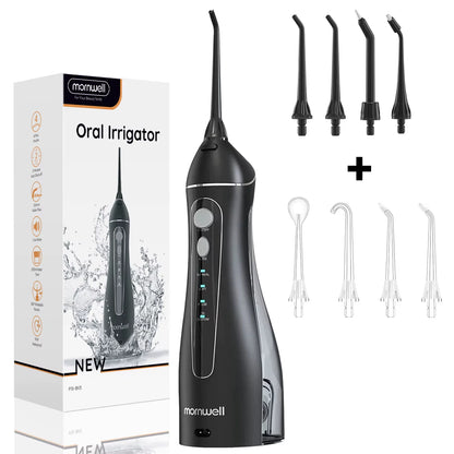 Dental Floss Portable Cordless F18 Oral Irrigator 3 Cleaning Modes Waterproof Rechargeable Dental Cleaner 4 Nozzles Clean Gums