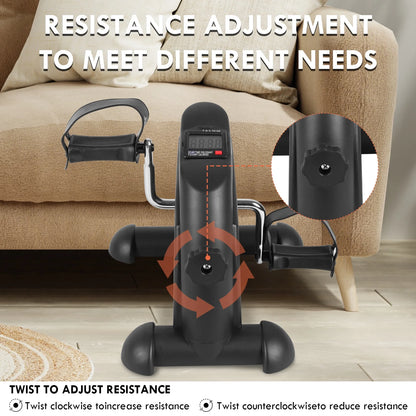 Mini Indoor Pedal Exerciser Cycle Bike Leg Arm Desk W/Lcd Display Fitness Portable Pedal Stationary Bike Home Exercise Black